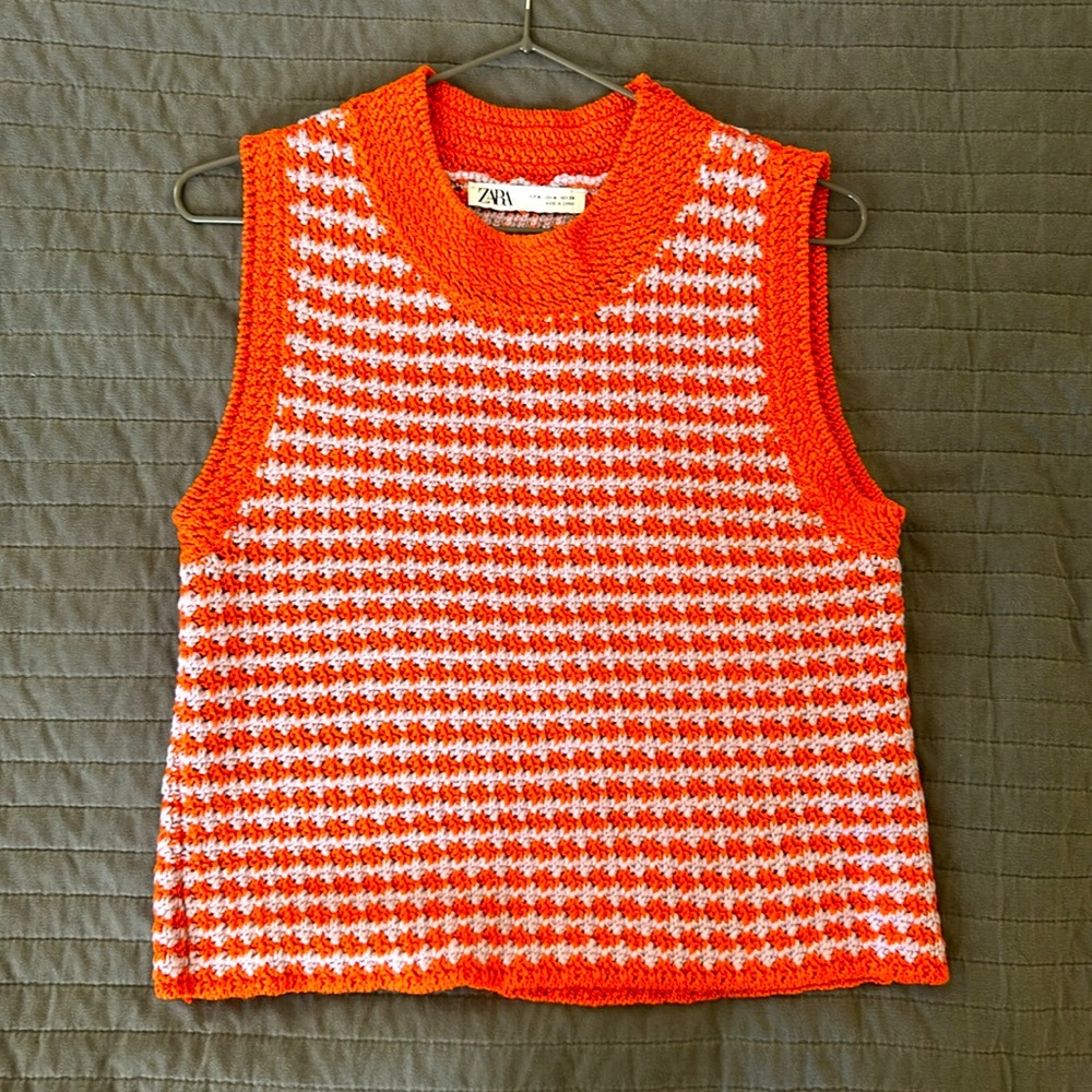 Zara Women’s Sweater - Orange/Multi  - Size M